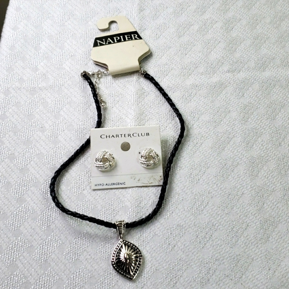 Napier & Charter Club necklace earrings NWT